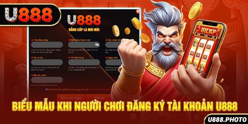 Biểu mẫu khi người chơi đăng ký tài khoản U888